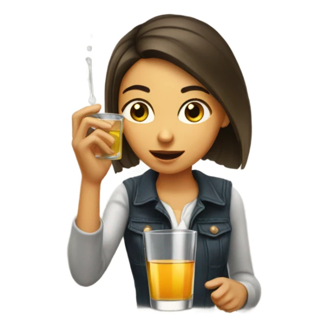 a girl taking a shot of tequila sticker