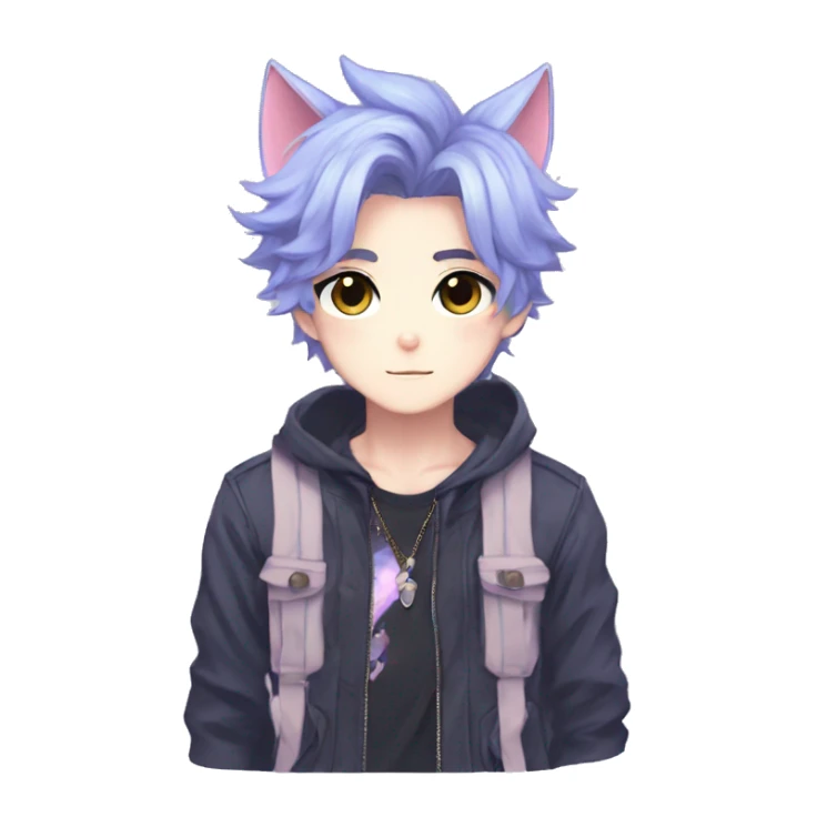 Cute Edgy Attractive Gorgeous Kawaii Pastel Anime Catboy sticker