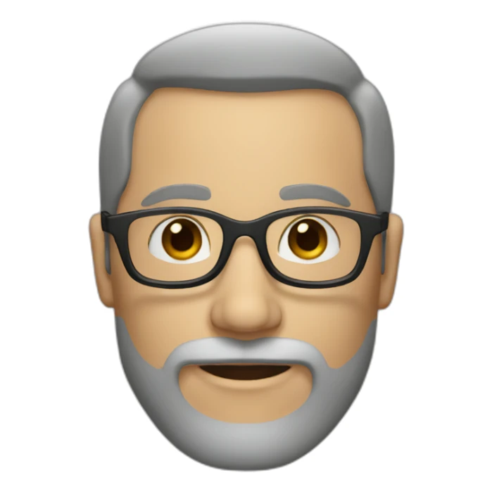 White Man with Brown hear, rounded glasses, black grey beard sticker