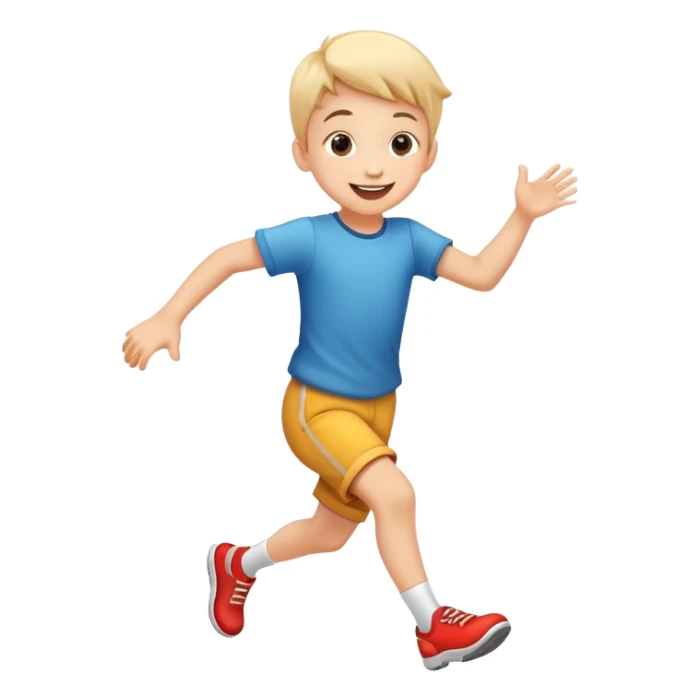 child skipping joyfully, cheerful and energetic sticker