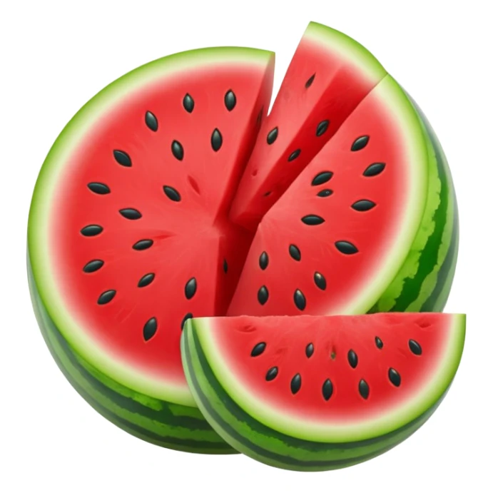a whole watermelon and a watermelon cut in half, both shown together sticker