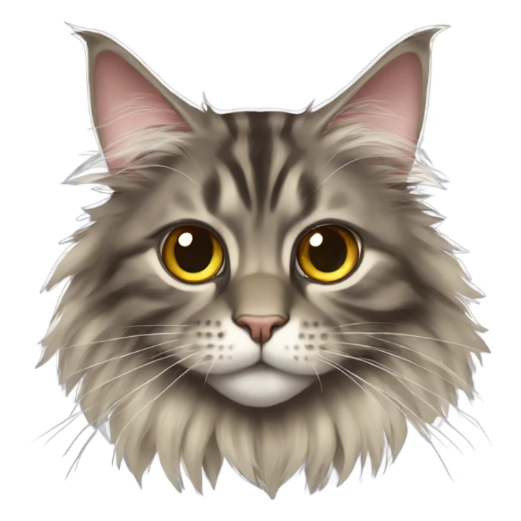 Maine Coon with eyes in a bunch sticker