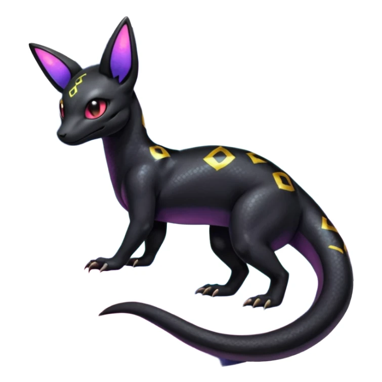 Nebulae Salandit-Umbreon-Fakémon-hybrid-creature (full body)  sticker