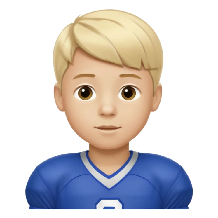 Royal Blue & Silver Football Player #24 Blonde Hair 7 years old  sticker