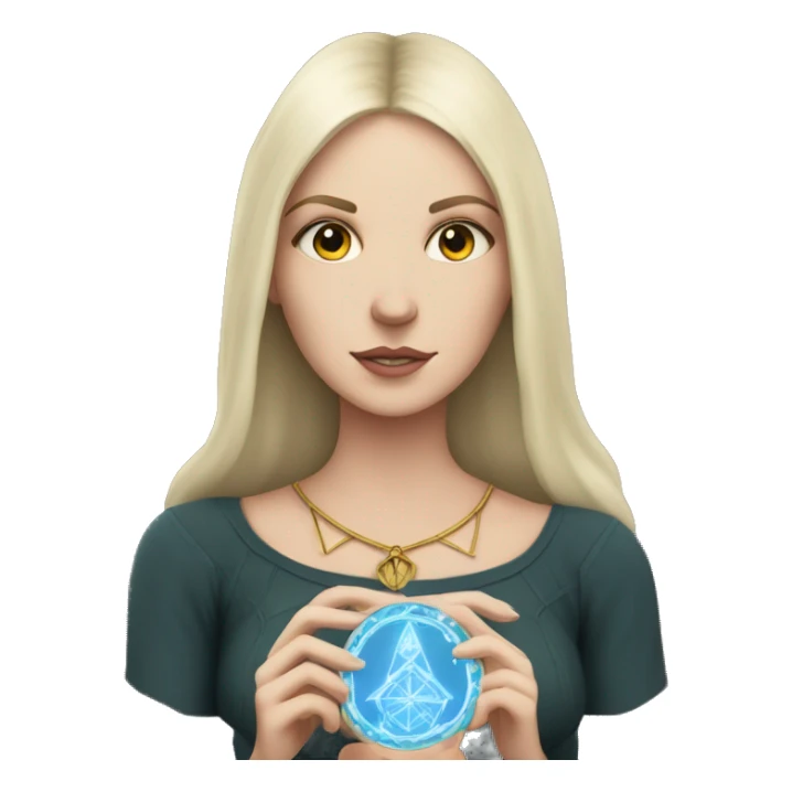 white girl and tarot card with corwn on had sticker