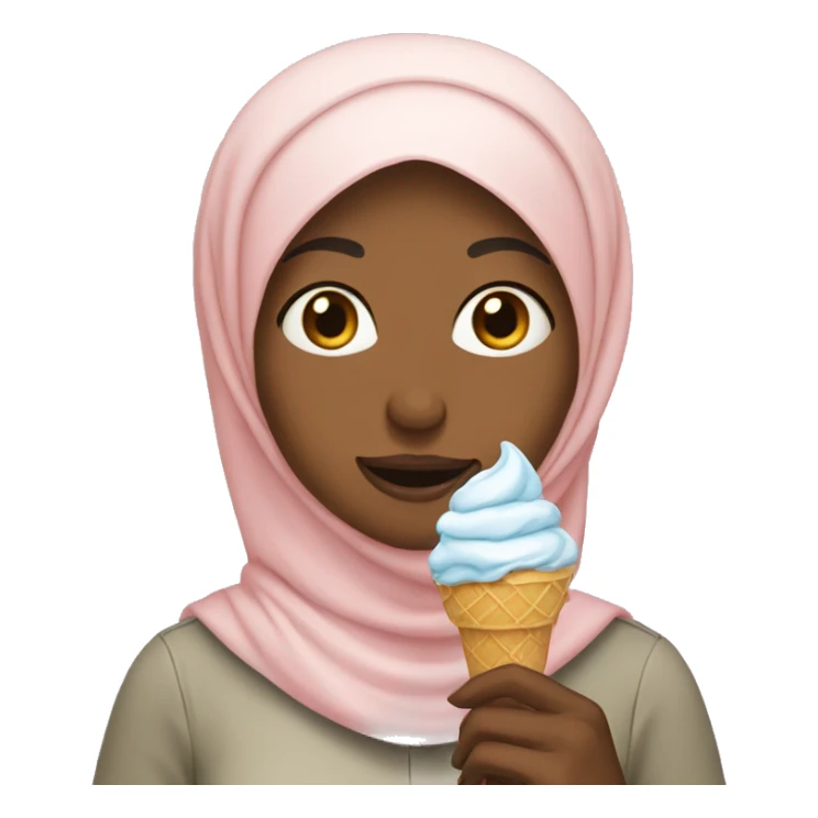 Hijabi woman eating ice cream  sticker