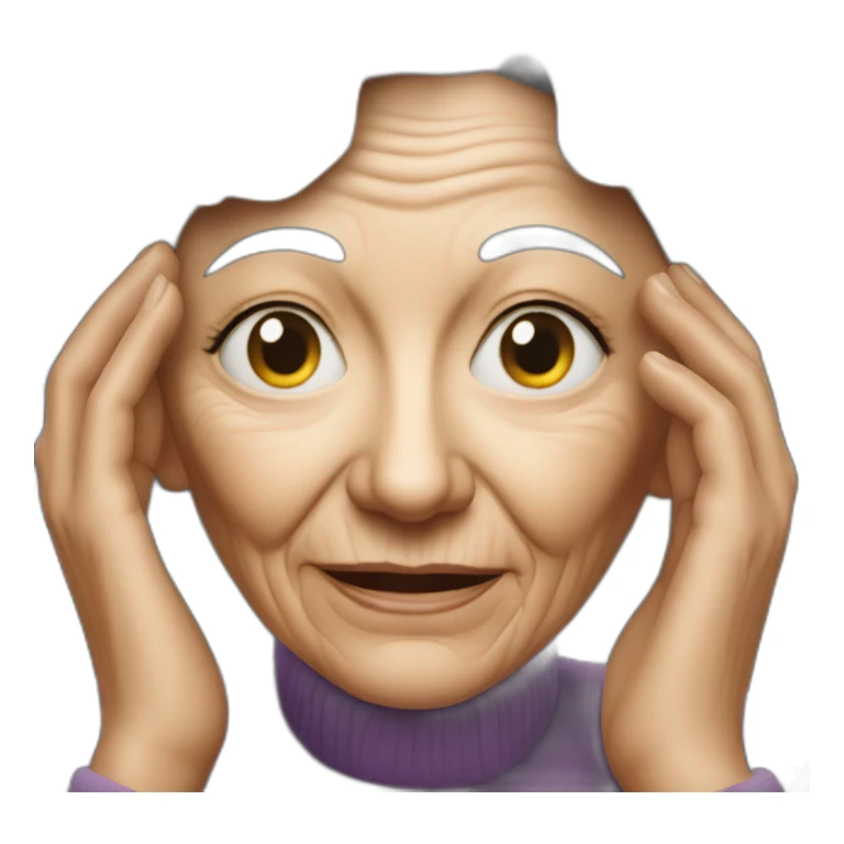 hyperrealistic photo of an elderly woman sticker