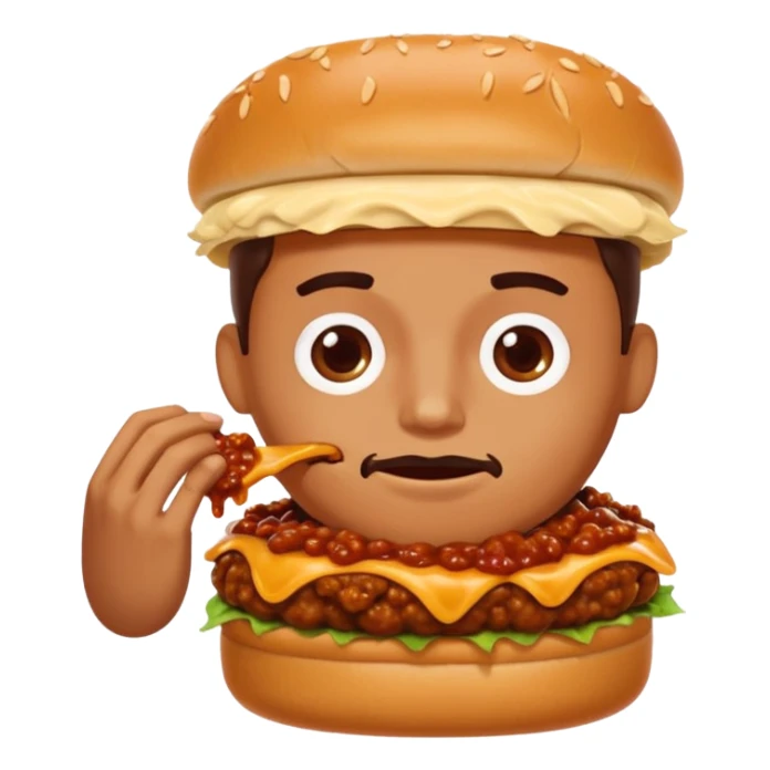 person eating sloppy joe sticker