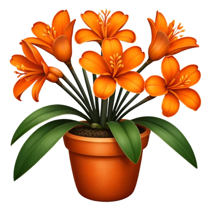 Clivia plant with six petals on the flowers sticker