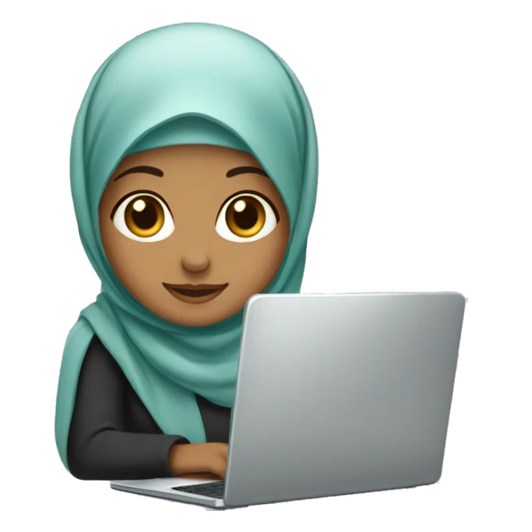 hijabi girl with laptop sticker