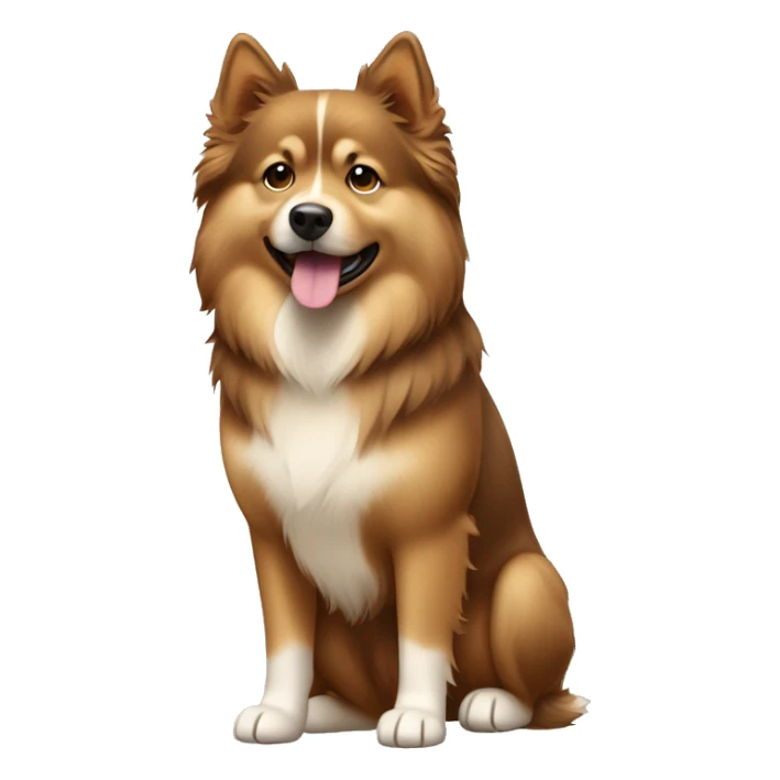 Finnish Lapphund Brown and light brown standing up sticker