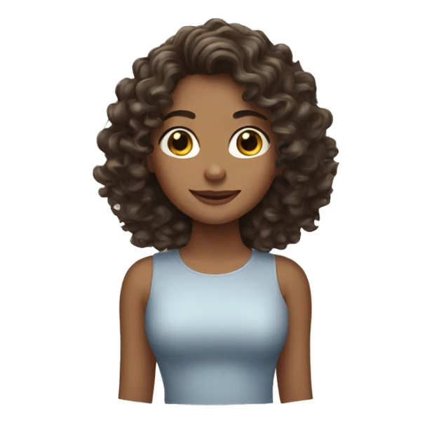Brunette girl with wavey curly hair  sticker