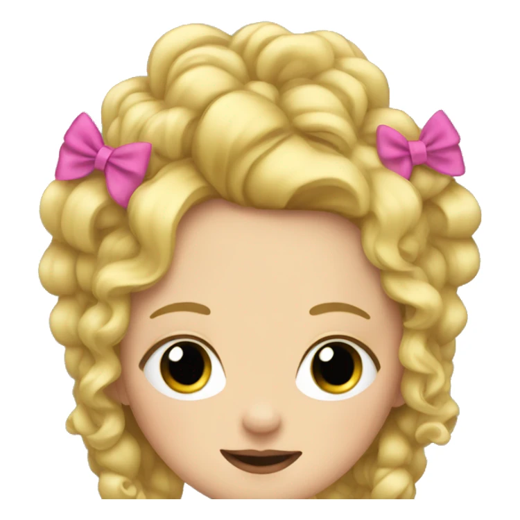 Blonde girl with bows in her hair sticker