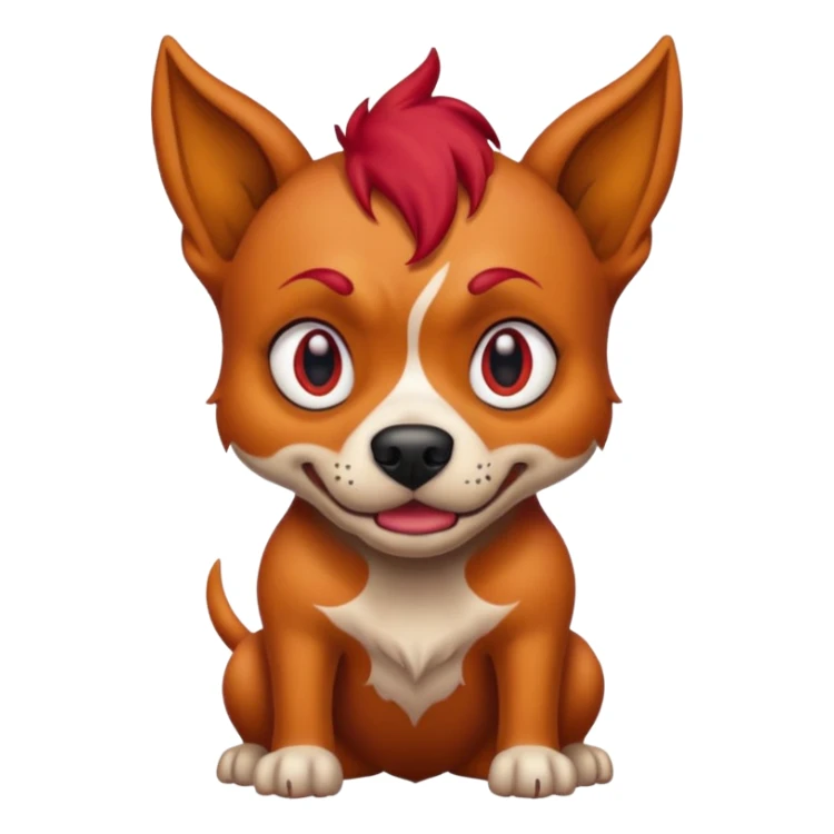 tattoed scary looking dog with red hair sticker