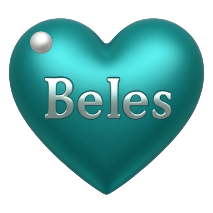 Teal heart with Belles with Balls wording sticker