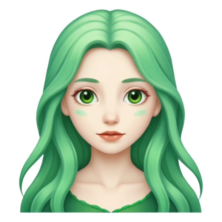 long green haired fantasy woman sticker
