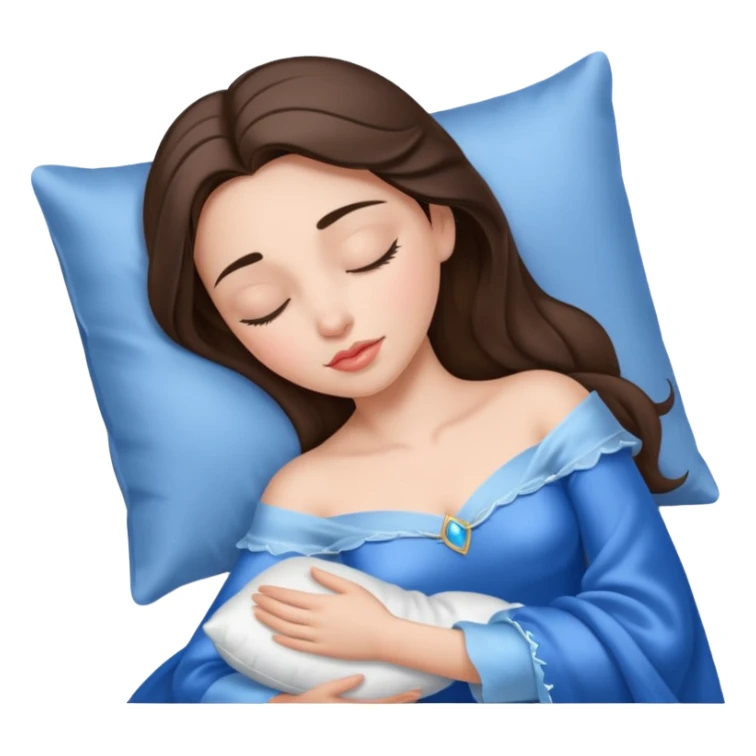 sleeping beauty brunette white girl with a silk pillow sticker