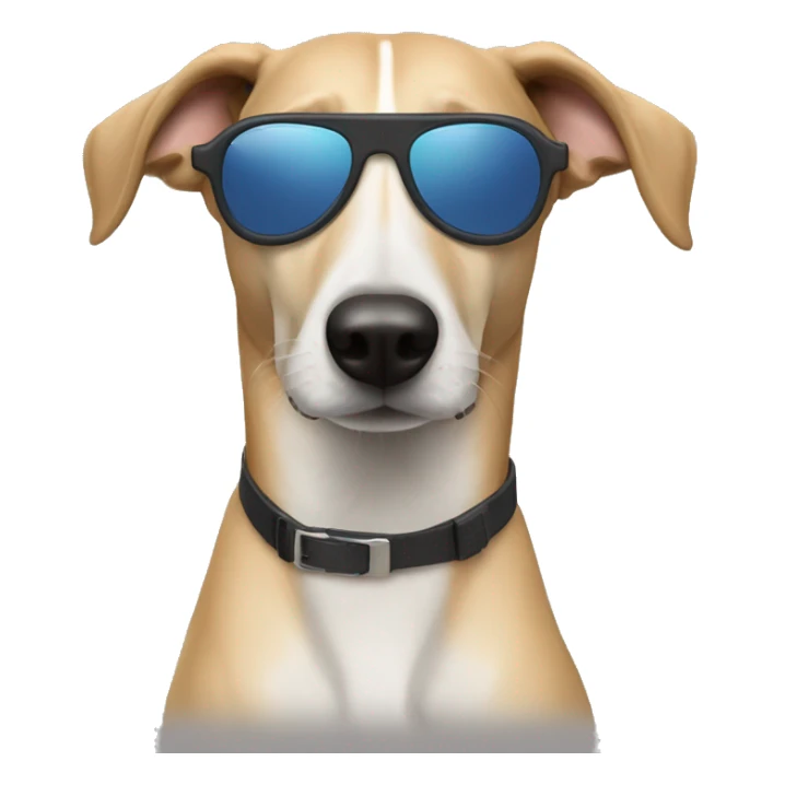Greyhound and Labrador Retriever mix sunglasses sticker