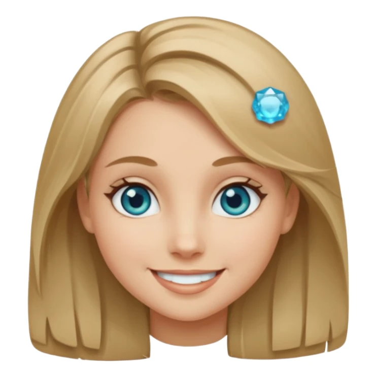 girl with dark blonde hair with aquamarine eyes sticker