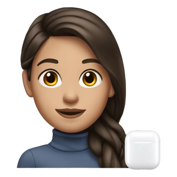 girl brunette with airpods sticker