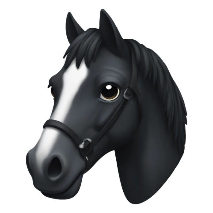 black IOS emoji style horse head sticker