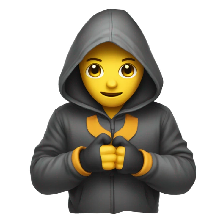 mysterious hooded boy in gloves sticker