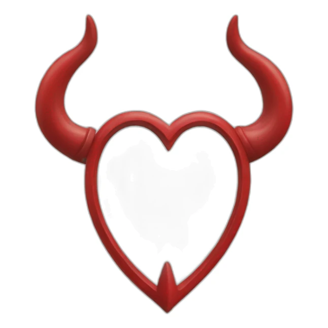 Red steel heart frame with horns sticker