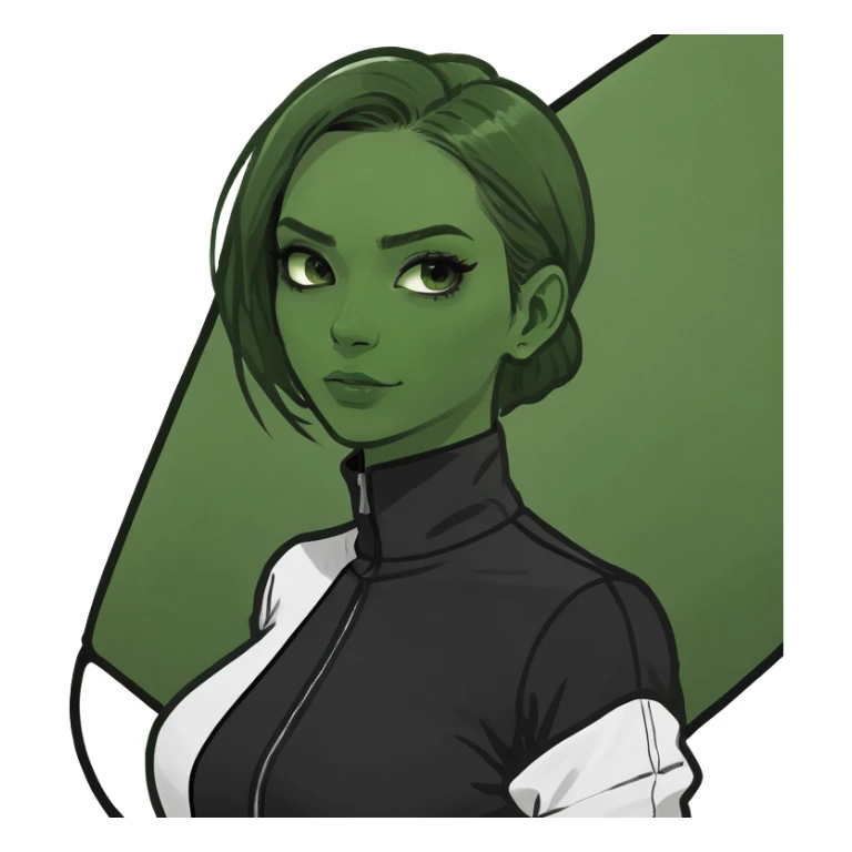 Girl wearing with black wearing white jumpsuit  sticker