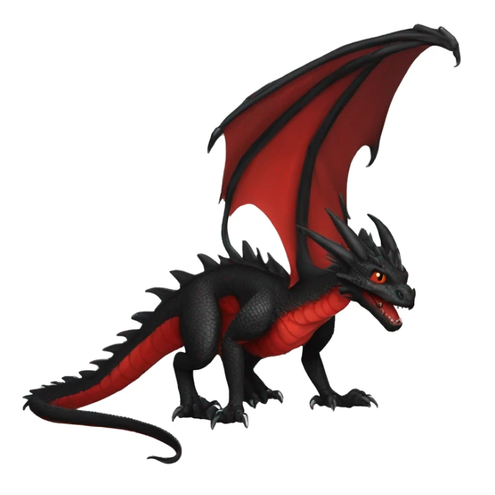 a red-black wyvern dragon with no arms  sticker
