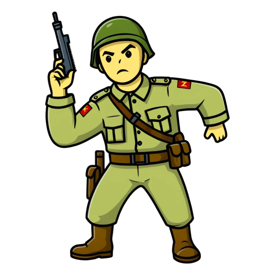Nikolai Belinski drunk Soviet soldier with combat gear from zombies sticker