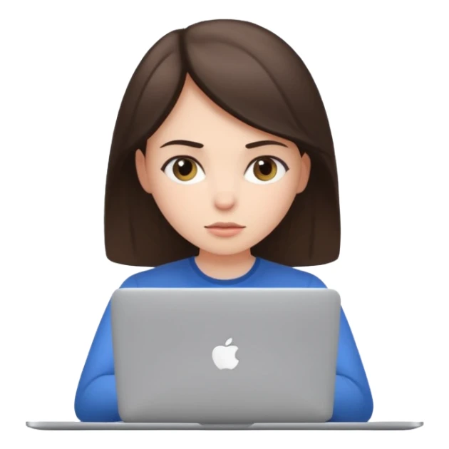 white brunette girl using laptop sticker