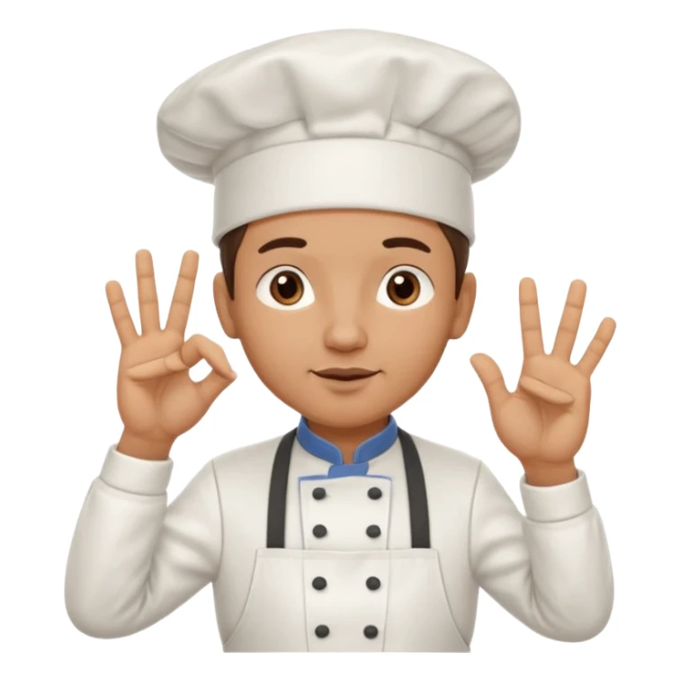 French cheff making french noises with the 🤌 hand sticker