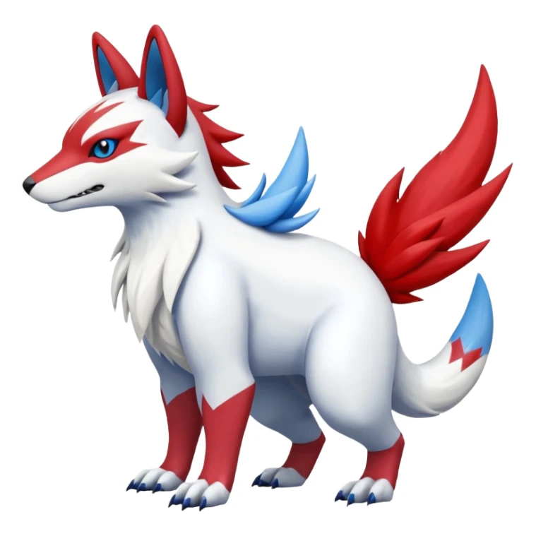 Garurumon-Linoone-Renamon-Zangoose-fusion-hybrid-creature (full body) sticker