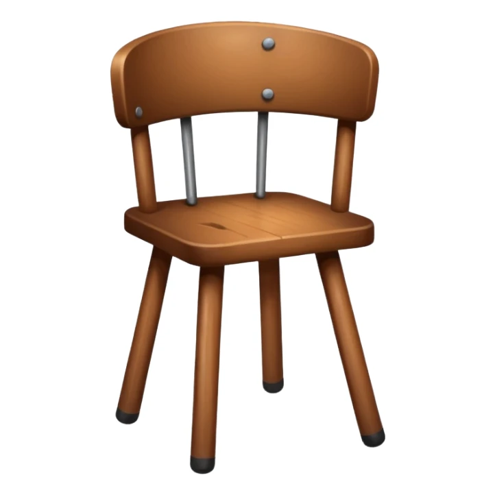 Wooden chair with on three legs sticker