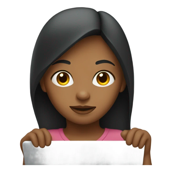 A girl is sitting at a futuristic laptop sticker