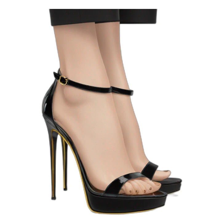 YSL TRIBUTE heels SANDAL black PATENT LEATHER sticker