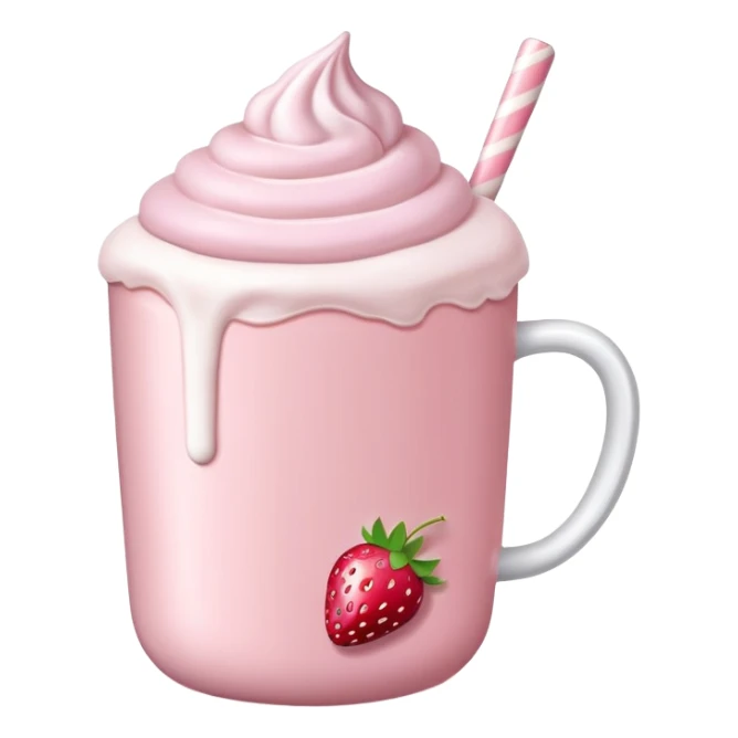 Pastel pink strawberry Hot chocolate  sticker