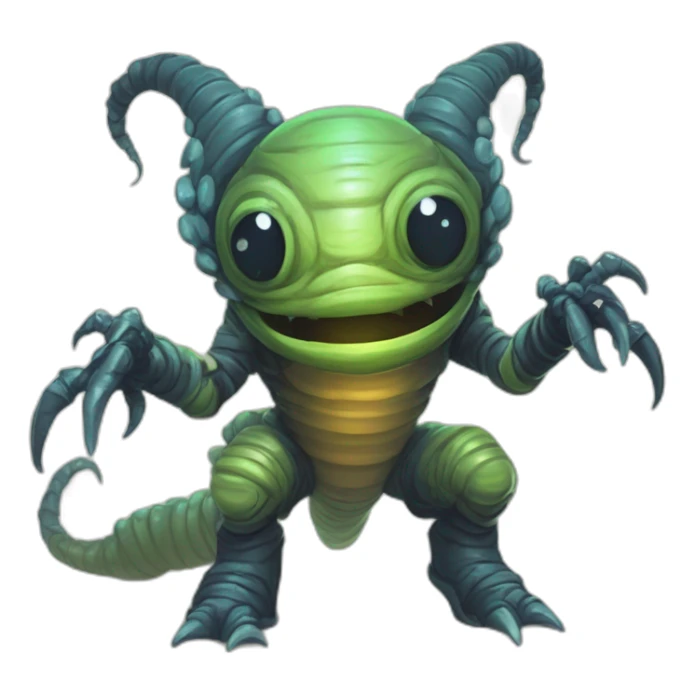 alien worm creature scifi roguelike rpg style inspired by slay thee spire sticker