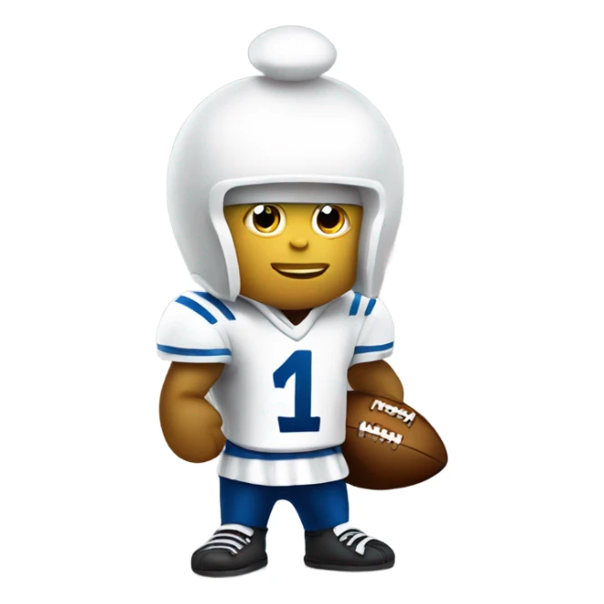 white chess pawn wearing american football gear sticker
