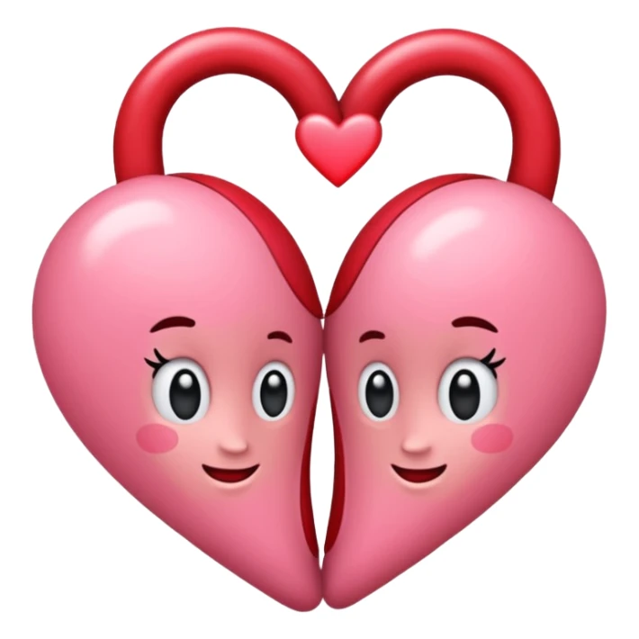 Ein rotes Bsnd zwischen zwei Herzen sticker