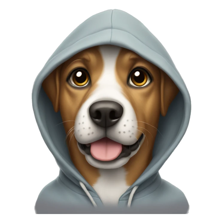 Dog wearing a hoodie sticker