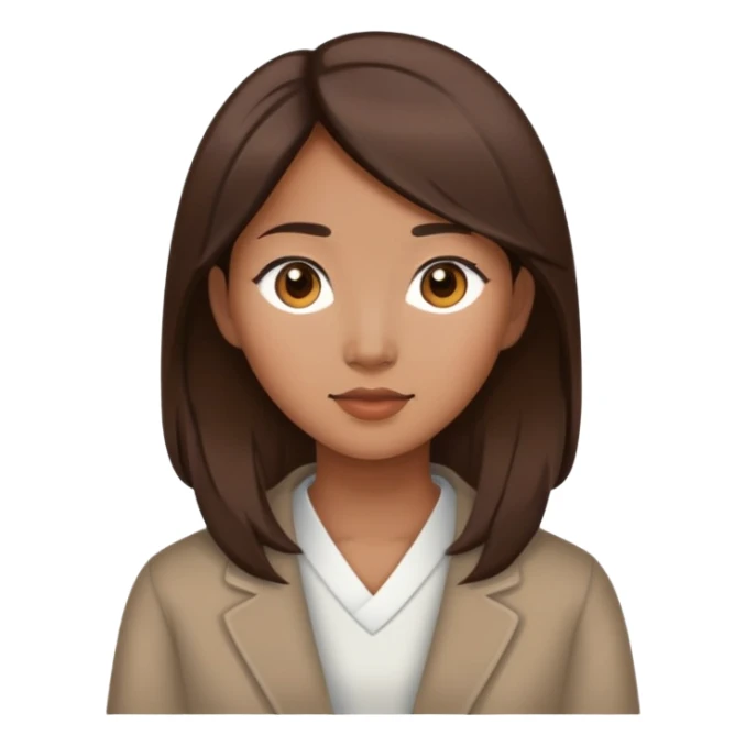 Femme asiatique brune cheveux mi long sticker