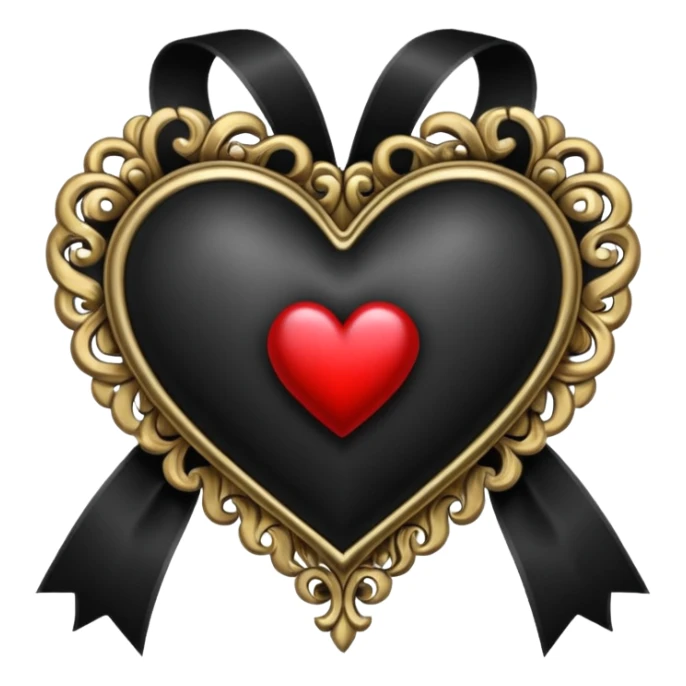 gothic heart with a black ribbon sticker