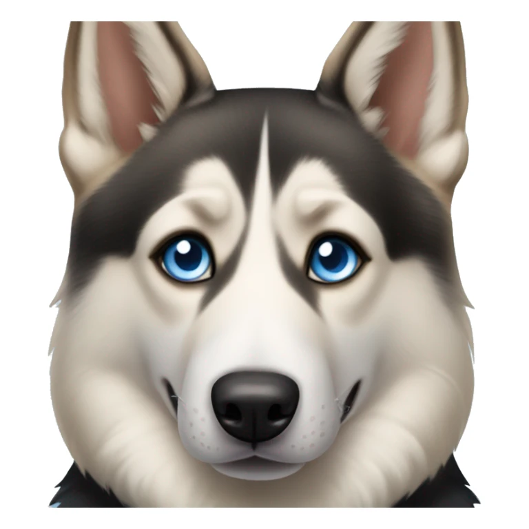 Husky and German shepherd mix dog with two blue eyes sticker