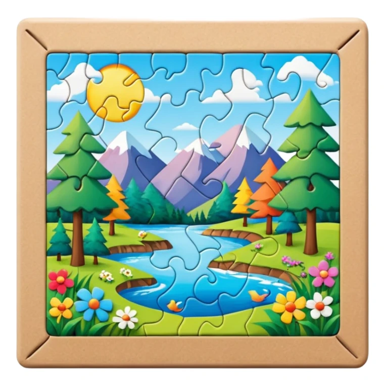 jigsaw puzzle with nature puzzle sticker