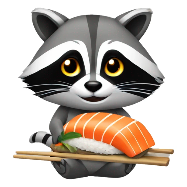 Raccoon with sushi sticker