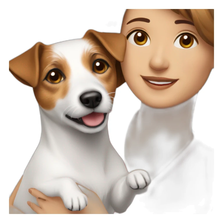 Jack Russell Terrier with a woman sticker