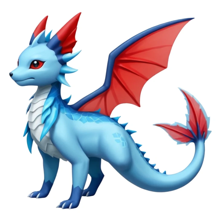 Salandit-Glaceon-Vaporeon-Salamence-hybrid-fusion (full body) sticker