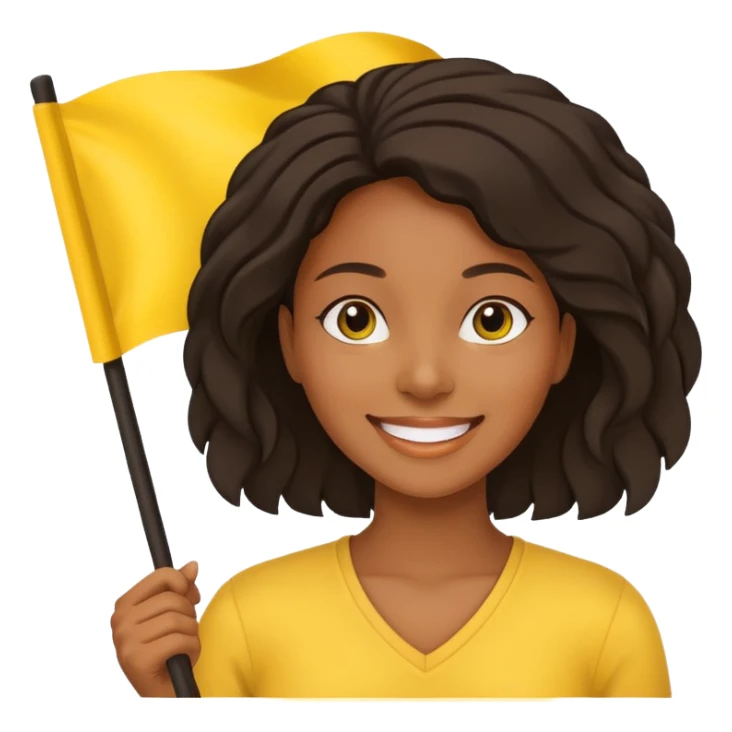 yellow  Flag holder black woman sticker
