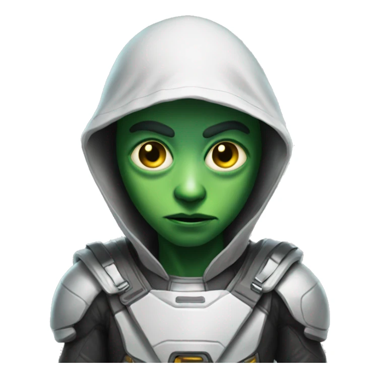 intense gaze of a boy alien sticker